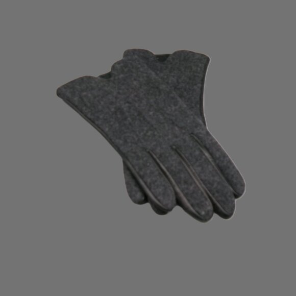 Eddie Bauer Gray Wool and Black Leather Gloves, Size L Women's - Picture 1 of 6